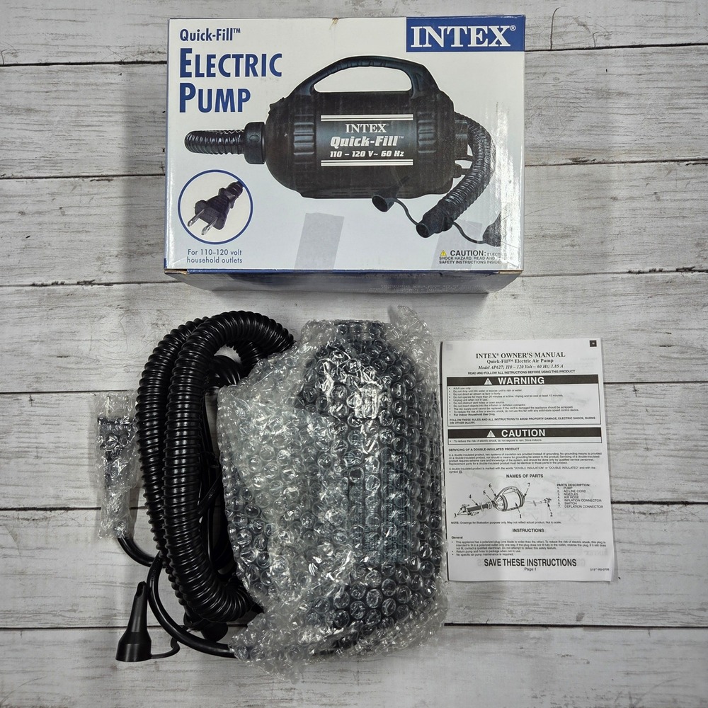 Intex Quick-Fill Electric Pump 66627E High Volume 120V Black AC Air Inflator